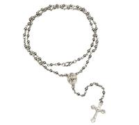 EZVFIRPDFZ New 2025 Unisex 4Mm Stainless Steel Rosary Necklace Beads Long Chain Men's And Women's Virgin Mary Christian Fashion Decoration Luxury With You Accessories Trendy Best For Gift Women Men