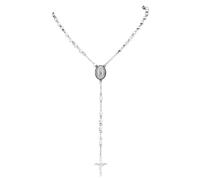 EZVFIRPDFZ New 2026 Unisex Catholic Virgin Mary Cross Rosary Necklace For Men Women Stainless Steel Christian Christ Long Chain Decoration Luxury With You Accessories Trendy