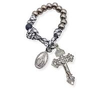 EZVFIRPDFZ Paracord Rosary Beads Pocket/Bracelet Rosary Miraculous/St Benedict/St Joseph Medal&Cross