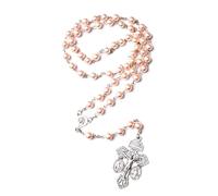 EZVFIRPDFZ Rosary Beads Necklace Catholic for Women,Cross Silver Rosary for Catholic Mother Grandmother Elders,First Communion,Christian Easter Gifts