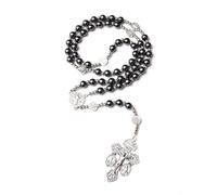 EZVFIRPDFZ Rosary Beads Necklace Catholic for Women,Cross Silver Rosary for Catholic Mother Grandmother Elders,First Communion,Christian Easter Gifts