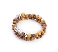 EZVFIRPDFZ Rosary Bracelet For Women From the-Twist Stretch Olive Wood Beaded Bracelets with Cross Dangle-Christian 4 Decade Wooden Rosary Prayer Bracelet For Women&Girls-Catholic