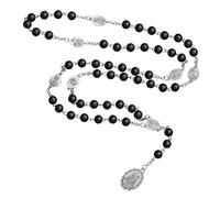 EZVFIRPDFZ Rosary Catholic for Women Handmade Wooden Catholic Rosay with Jesus Christ Crucifix Cross Real Healing Wooden Rosary Yoga Meditation Prayer Bead Necklace