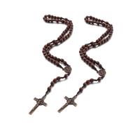 EZVFIRPDFZ Rosary Catholic for Women Handmade Wooden Catholic Rosay with Jesus Christ Crucifix Cross Real Healing Wooden Rosary Yoga Meditation Prayer Bead Necklace