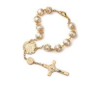 EZVFIRPDFZ Rosary Catholic for Women Handmade Wooden Catholic Rosay with Jesus Christ Crucifix Cross Real Healing Wooden Rosary Yoga Meditation Prayer Bead Necklace