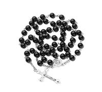 EZVFIRPDFZ Rosary Catholic for Women Handmade Wooden Catholic Rosay with Jesus Christ Crucifix Cross Real Healing Wooden Rosary Yoga Meditation Prayer Bead Necklace