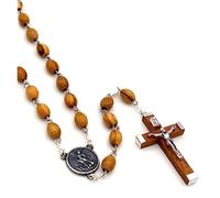EZVFIRPDFZ Rosary Olive Wood St.Michael Medal