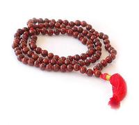 EZVFIRPDFZ Rose Wood Mala(108+1 with Tassel)&Velvet Bag-Hand Knotted Rosary for Mantra Chanting,Meditation-Invokes Vitality&Courage,Improves Skin Health,Influences Heart Chakra