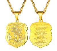 EZVFIRPDFZ Saint Michael The Archangel Necklace for Men,Protection Catholic,22-24 Inch,Adjustable,Come with Box