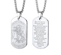 EZVFIRPDFZ Saint Michael The Archangel Necklace for Men,Protection Catholic,22-24 Inch,Adjustable,Come with Box