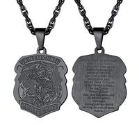 EZVFIRPDFZ Saint Michael The Archangel Necklace for Men,Protection Catholic,22-24 Inch,Adjustable,Come with Box