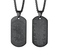 EZVFIRPDFZ Saint Michael The Archangel Necklace for Men,Protection Catholic,22-24 Inch,Adjustable,Come with Box