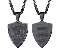 EZVFIRPDFZ Saint Michael The Archangel Necklace for Men,Protection Catholic,22-24 Inch,Adjustable,Come with Box