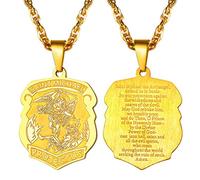 EZVFIRPDFZ Saint Michael The Archangel Necklace for Men,Protection Catholic,22-24 Inch,Adjustable,Come with Box