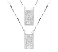 EZVFIRPDFZ Scapulars Catholic,Our Father Padre Cross Pendant Necklace,Stainless Steel Scapulars Catholic Necklace Gift for First Holy Communion or Confirmation,Gift