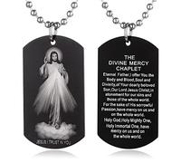EZVFIRPDFZ Scripture Baptism Holy Bible Verse Dog Tag Necklace,Engraved Catholic Christian Communion Confirmation Rite Gift