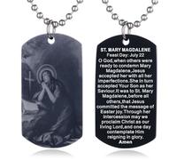 EZVFIRPDFZ Scripture Baptism Holy Bible Verse Dog Tag Necklace,Engraved Catholic Christian Communion Confirmation Rite Gift