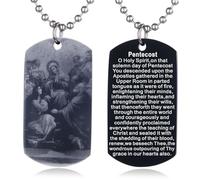 EZVFIRPDFZ Scripture Baptism Holy Bible Verse Dog Tag Necklace,Engraved Catholic Christian Communion Confirmation Rite Gift