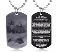 EZVFIRPDFZ Scripture Baptism Holy Bible Verse Dog Tag Necklace,Engraved Catholic Christian Communion Confirmation Rite Gift