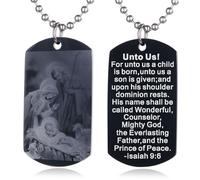 EZVFIRPDFZ Scripture Baptism Holy Bible Verse Dog Tag Necklace,Engraved Catholic Christian Communion Confirmation Rite Gift