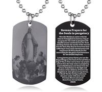 EZVFIRPDFZ Scripture Baptism Holy Bible Verse Dog Tag Necklace,Engraved Catholic Christian Communion Confirmation Rite Gift