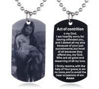 EZVFIRPDFZ Scripture Baptism Holy Bible Verse Dog Tag Necklace,Engraved Catholic Christian Communion Confirmation Rite Gift
