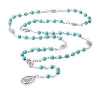 EZVFIRPDFZ Seven Sorrows of Mary Rosary Chaplet With Wooden,Hematite,Glass Pearl,and Crystal-Catholic Rosary Necklace for Women and Men-Catholic Gift