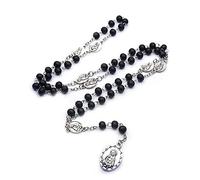 EZVFIRPDFZ Seven Sorrows of Mary Rosary Wooden Catholic Jewelry Necklace for Pray