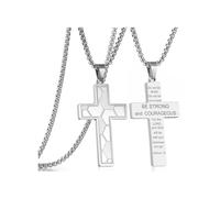 EZVFIRPDFZ Soccer Cross Necklace for Men Bible Verse,Faith Christian Scriptures Pendant Cross Chain,Baptism 1st First Communion Graduation Gifts for Boys Father's Day for Him