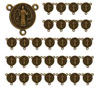 EZVFIRPDFZ St Benedict,Our Lady of Guadalupe Miraculous Medal for DIY Jewelry Making,Virgin Mary Christ Jesus Rosary Center Connection Part