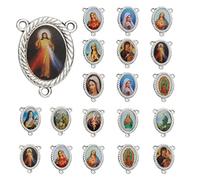 EZVFIRPDFZ St Benedict,Our Lady of Guadalupe Miraculous Medal for DIY Jewelry Making,Virgin Mary Christ Jesus Rosary Center Connection Part