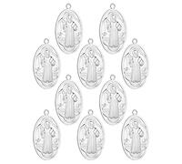 EZVFIRPDFZ St.Christopher/St.Joseph/St.Michael Archangel/St.Benedict/Our Lady Grace Miraculous Medal Pendant for Rosary Necklace DIY Making Supplies Parts