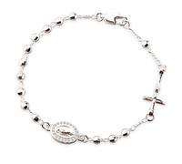 EZVFIRPDFZ Women Link Bracelets Gold Plated Crucifix Rosary Bead Rose Chain Bracelet