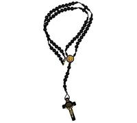 EZVFIRPDFZ Wood St.Benedict Rosary Necklace with Clasp
