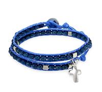 EZVFIRPDFZ Wrap Around Rosary Bracelet for Men and Women,Ladder Design Wooden Cross Charm