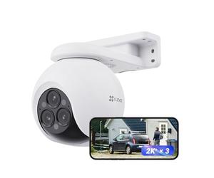 EZVIZ 12MP Triple Lens Wifi Outdoor Surveillance Camera, 3 x 2K+ 360° Outdoor Camera, Color Night Vision, AI Detection of People/Vehicles, 12x Zoom, Siren, H80f Multi