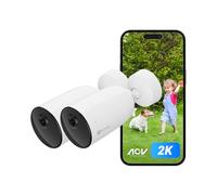 EZVIZ 2-Pack 2025 2K Battery Security Camera Outdoor Wireless, Indoor & Outdoor CCTV Camera, Colour Night Vision, No Monthly Fee, AI Detection, IP65 Weatherproof,4MP,Alexa & Google,No Monthly Fee 2pk