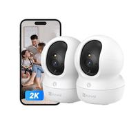 EZVIZ 2 Pack - 2025 2K Indoor Security Camera Wifi, 2.4Ghz Baby Camera Wireless, Pet Camera, 360° Pan Tilt, Smart Colour Night Vision, Auto Tracking, Two-Way Audio, Sleep Mode