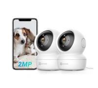 EZVIZ 2 Pack Indoor Security Cameras Wired Wifi CCTV with App,360° Pan Tilt