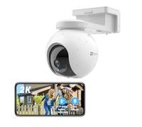 EZVIZ 2K Battery Camera Wireless Outdoor, No Subscription, Solar Panel Compatible, Auto Tracking, Human Detection, 360° Pan Tilt, Color Night Vision, Two Way Audio, Alarm, Alexa Google Control(CB8)