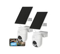 EZVIZ 2K+ Battery Security Camera Outdoor Wireless With Solar Panel, AOV Tech, No Monthly Fee, 512GB, 2.4GHz Wi-Fi 6, AI Human/Vehicle Detection, 360°Colour Night Vision, CB8 Lite Kit (2 pack)