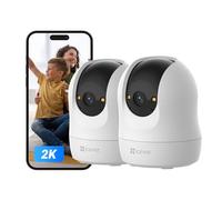 EZVIZ 2K WiFi Smart Home Indoor Camera, Color Night Vision, Human Detection, Auto-Tracking, 350°Pan/85°Tilt, Local Storage, Two-Way Talk, WDR, Privacy Shutter, for Home/Business Monitoring (2 Pack)