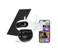EZVIZ 3K Solar Battery Outdoor Security Camera, 360° Panoramic, CB90 Dual | 360° Panoramic,Solar Powered, 3K 5MP Dual-Lens, Color Night Vision, Familiar Face & AI Detection, 2-Way Talk, No Subscription