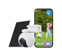 EZVIZ 4K LTE Security Camera Outdoor with 4G/WiFi, Human/Vehicle/20+ Animal Detection, 360° PTZ, 10400mAh Solar Powered, Colour Night Vision, No Monthly Fee, AOV Mode (EB8 Pro 4G Kit)