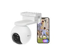 EZVIZ 4K Security Camera Outdoor Wireless, Solar Powered (CB8 Pro) | 360° Monitoring, Human Vehicle Detection, 4K Color Night Vision, 10,400mAh Battery, IP65, AI Tracking, No Subscription Needed