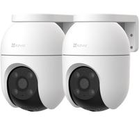 EZVIZ C8c (2 Pack) Wifi Outdoor Cameras Wired, 360° Pan Tilt, Support 512GB Card, No Monthly Fee, Human/Vehicle Detection, 1080P Colour Night Vision, Auto-Track, Wi-Fi CCTV Camera Systems (C8c 2MP)