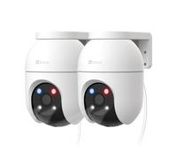 EZVIZ C8c 5MP (2 Pack) Wifi Outdoor Cameras Wired, 360° Pan Tilt, Support 512GB Card, No Monthly Fee, Human/Vehicle Detection, 3K Colour Night Vision, 2.4/5GHz Dual-Band Wi-Fi 6 (C8c 5MP)