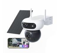 EZVIZ CB90 Dual-Lens 2K+ Solar Security Camera, Wi-Fi 6, Auto Tracking | PTZ Auto Tracking,AI Person Vehicle Detection,All-Day Solar Recording,10,400mAh Battery,Color Night Vision,No Subscription