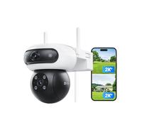 EZVIZ Dual-Lens Outdoor Security Camera, 4MP PTZ, AI Tracking, C90 Dual | AI Human Vehicle Detection, 360° PTZ, Color Night Vision,Co-Detection for Smart Auto-Tracking,Two-Way Talk, IP65 Weatherproof