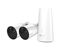 EZVIZ Rechargeable Battery CCTV Camera Systems Outdoor, 2-Cam with Base Station, IP66, Colour Night Vision, PIR Motion Detection, 2-Way Audio, Cloud&SD Storage, Compatible with Solar Panel